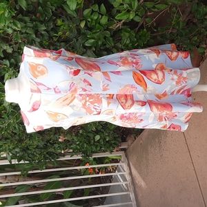 Vince Camuto cap sleeve blue floral dress 14